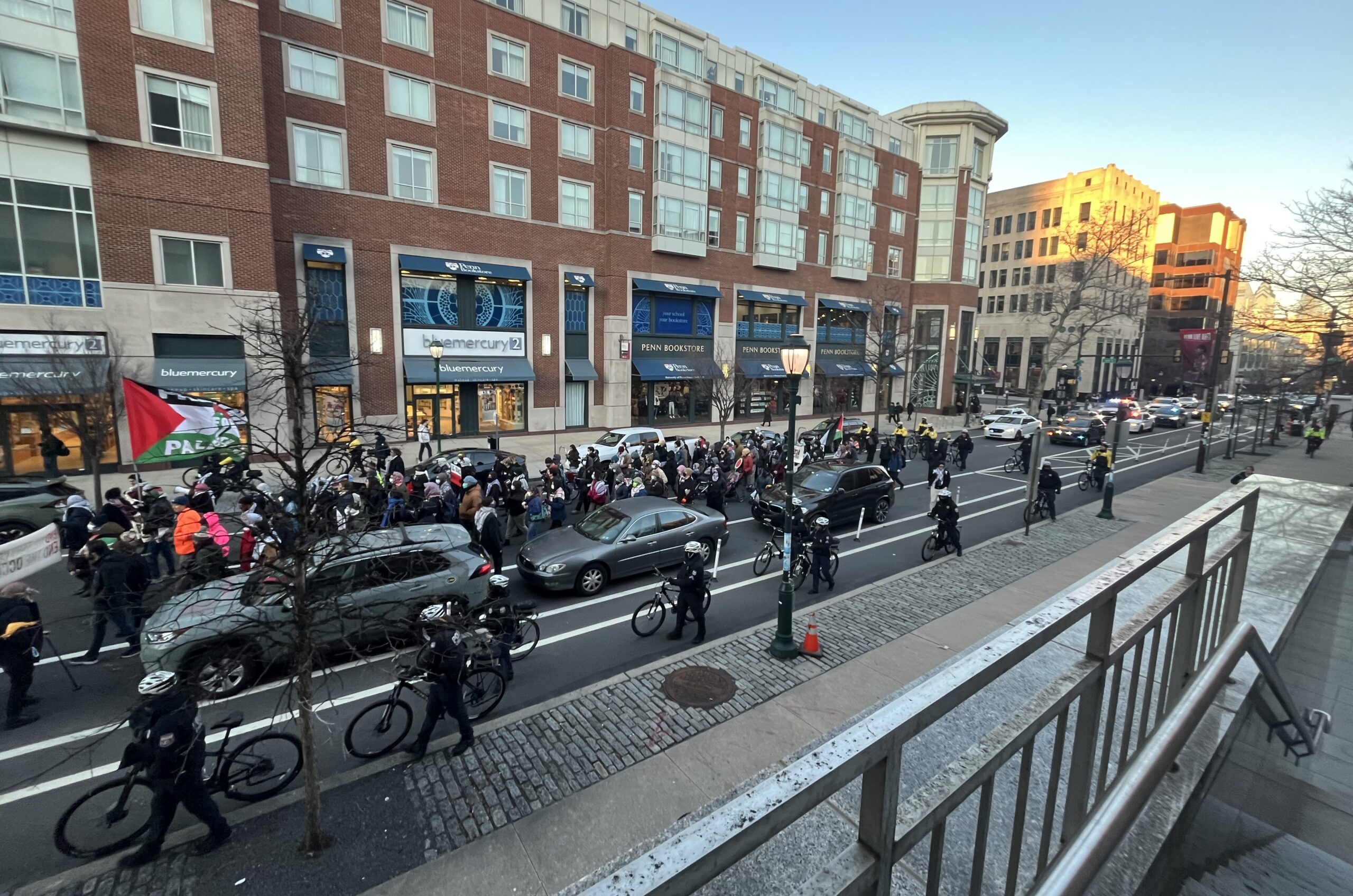 Pro-Palestinian protest marches near campus